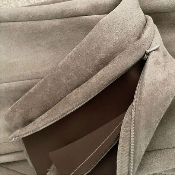 ZARA Faux Suede Legging
Trouser Medium Camel Brown Seamed Ankle-Zip SZ M #1128 - Picture 10 of 13